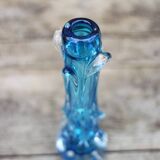 Vintage blown glass vase, blue vase, fat lava glass vase, interior decoration, collection