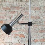 Vintage floor lamp silver-black, 1970