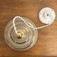 Vintage white and gold glass lampshade suspension