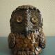 Ancienne sculpture chouette céramique terre cuite old ceramic owl statuette