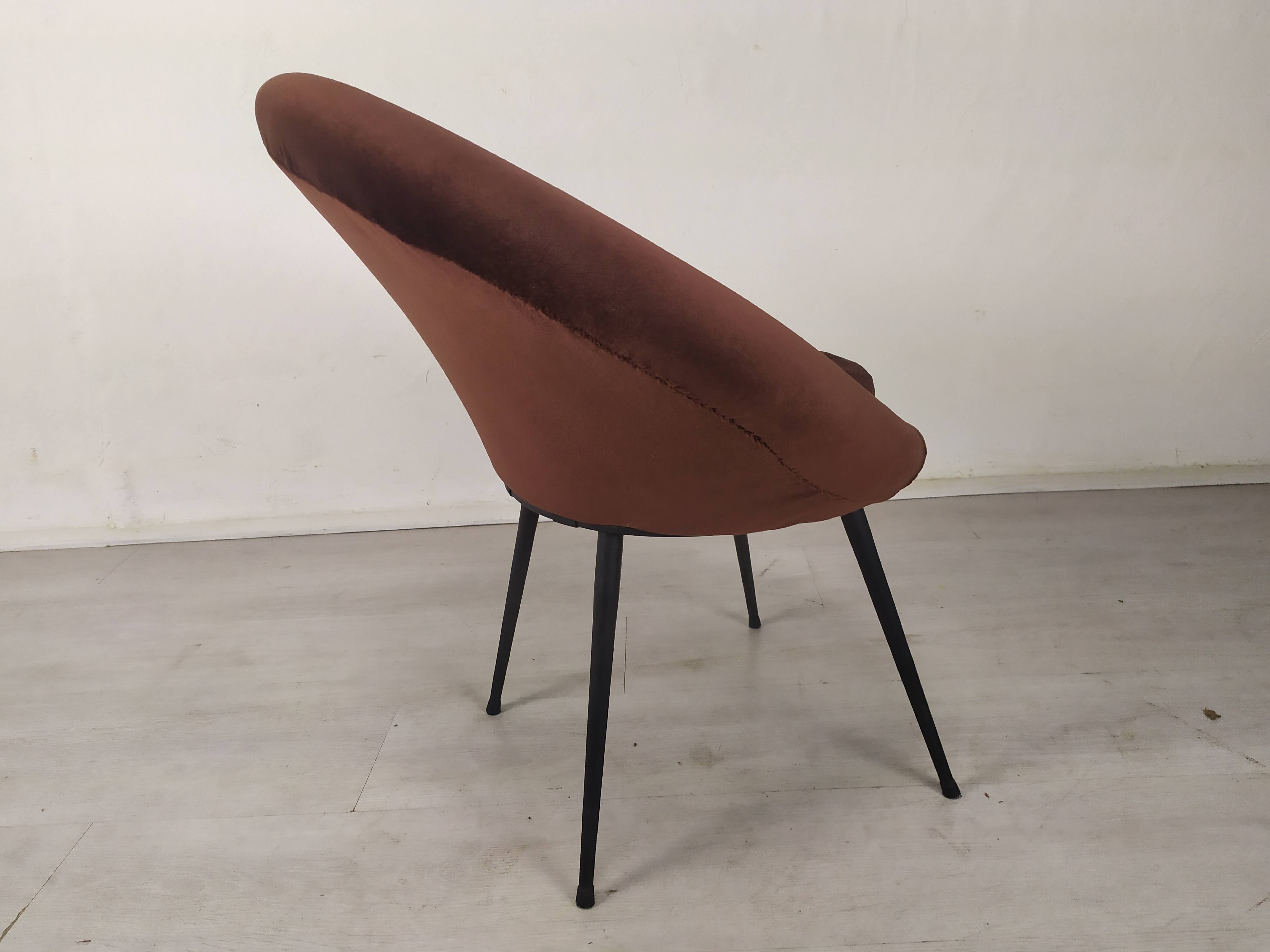 Vintage armchair velvet brown