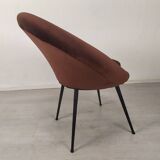 Vintage armchair velvet brown