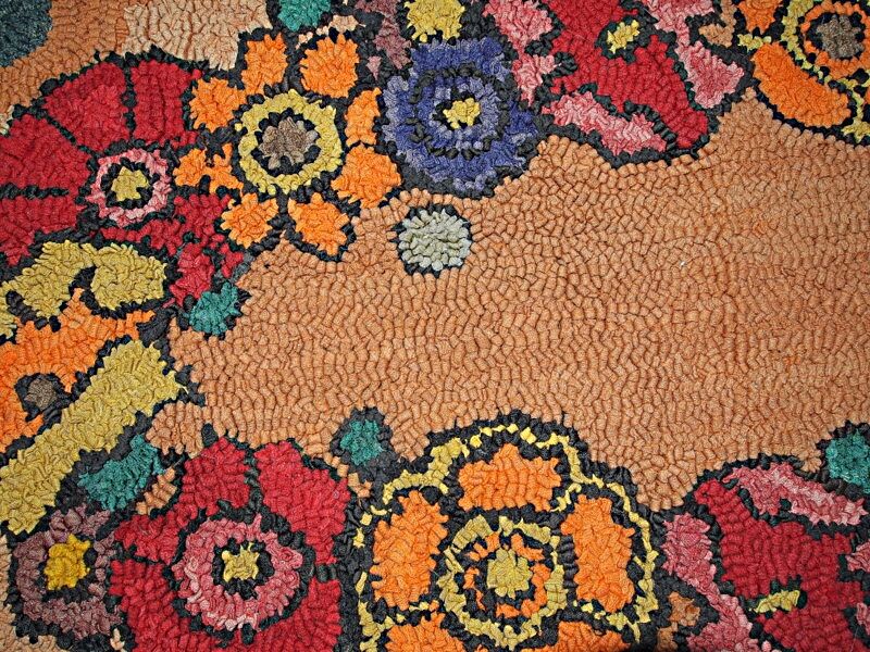 Carpet American made hooked hand 62x113cm - 1920