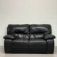 Two-seater black leather sofa — Italian postmodern design