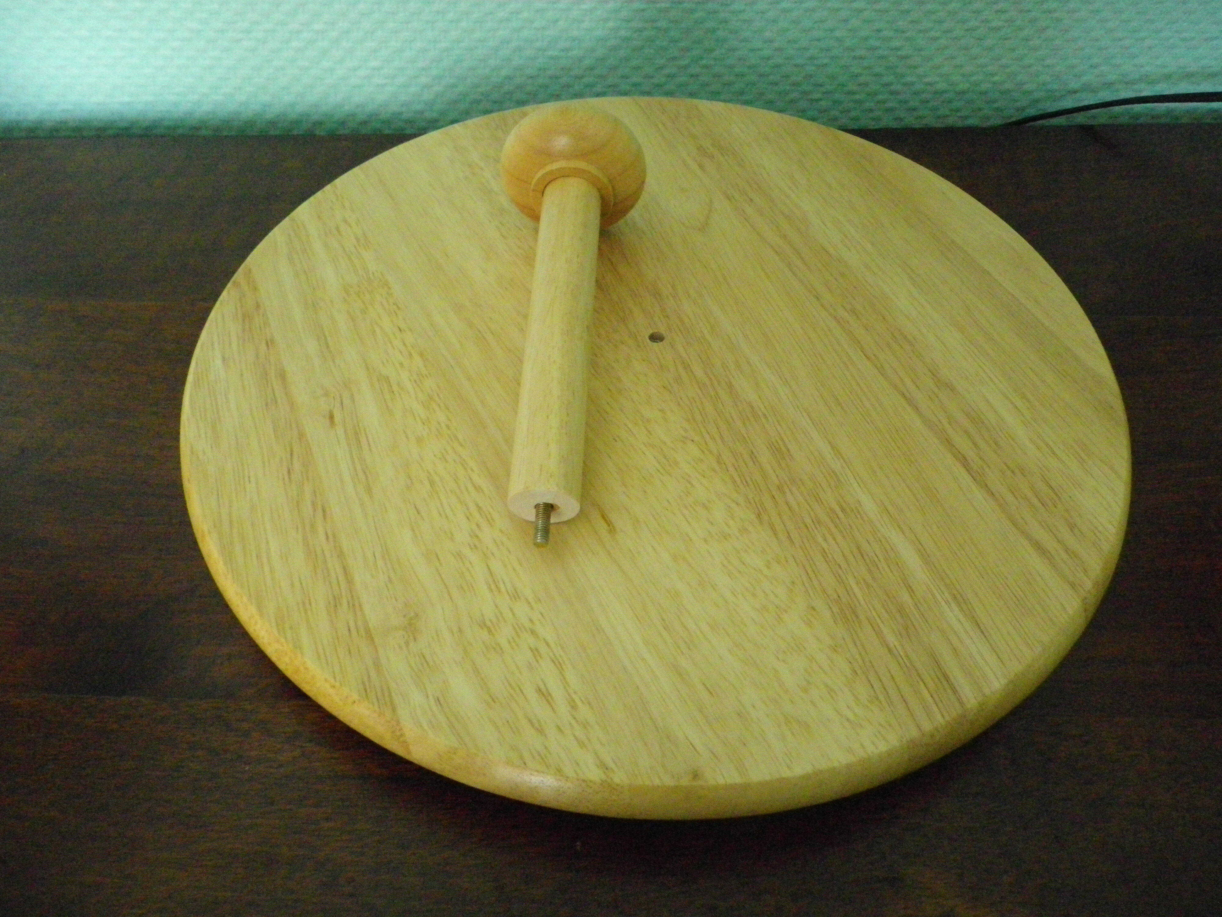 Solid Hevea wood cheese turntable, original box