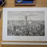 The Cathedral of Siena, Italy. Printed illustration from 1866.