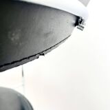 Vintage Arrben “Canasta” Chair, Black Leather & Metal, Italy, 1980s