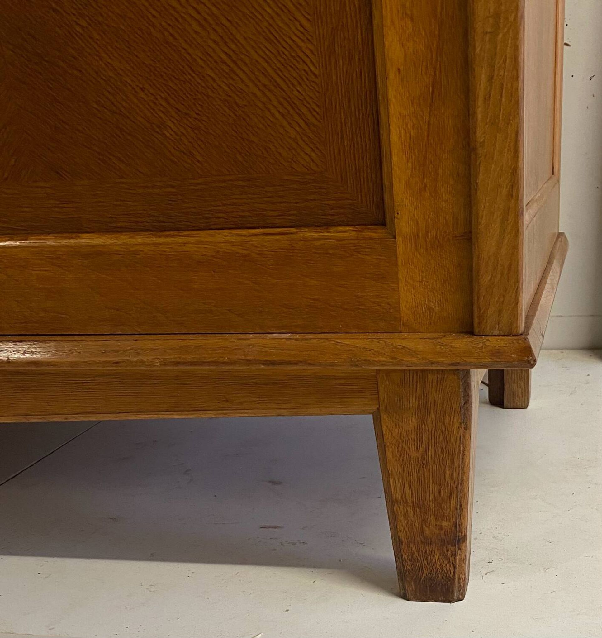 Vintage wardrobe with compass feet, sliding doors