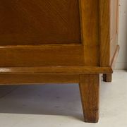 Vintage wardrobe with compass feet, sliding doors