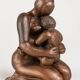 Signed maternity sculpture, patinated bronze terracotta, 1960s