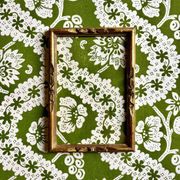 Golden wooden frame with domino paper Antoinette Poisson 96C "Oratorio"