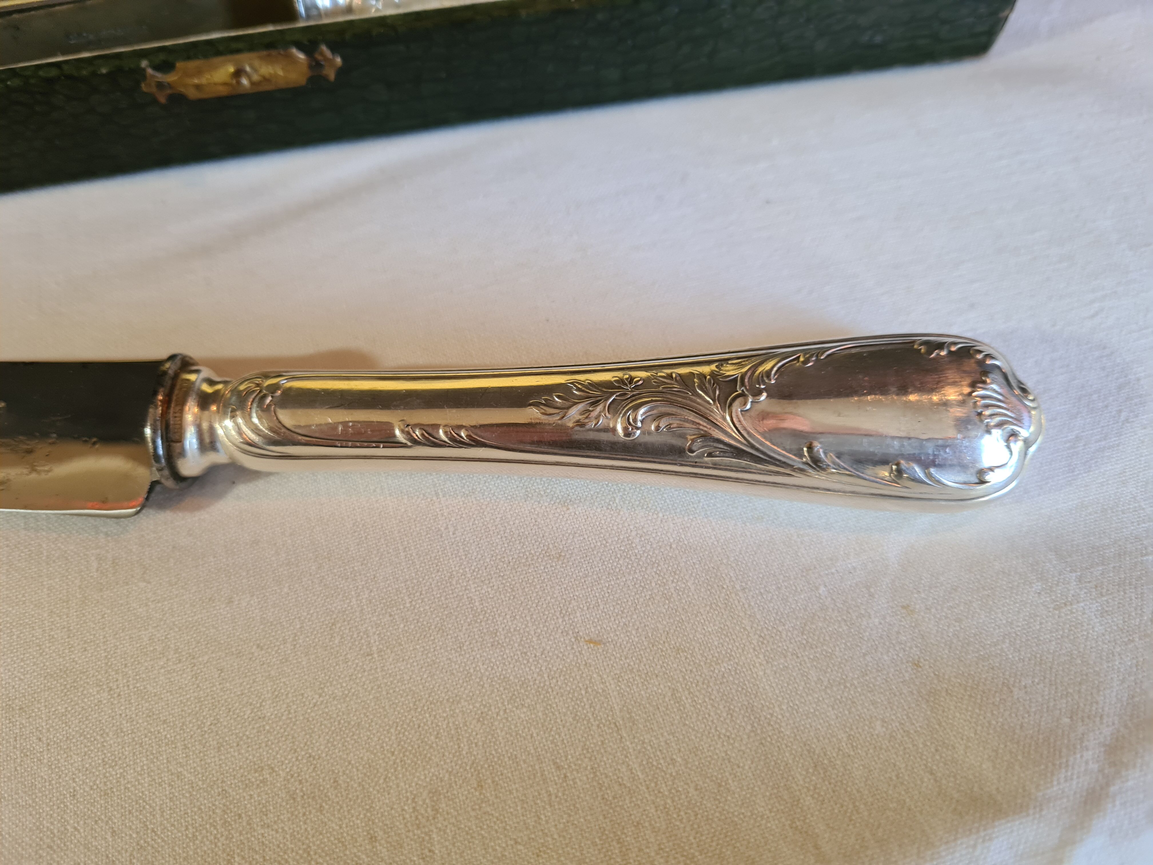 Box of 10 silver metal knives Cristofle