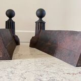 Pair of old vintage steel andirons
