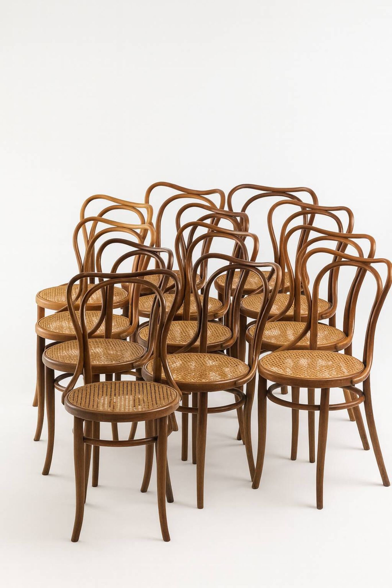 Set of 12 Chairs, J. & J. Kohn, 1900s–1930s, Austria