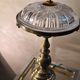 Solid brass lamp and its glass dome cut 1930 42x26 and 4kg