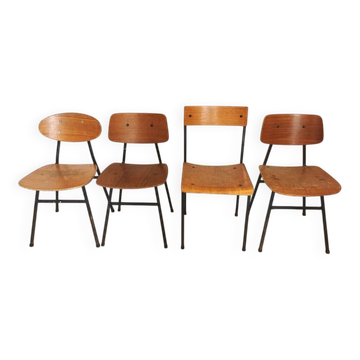 Chaises de salle à manger en bois Stol Kamnik vintage - Yougoslavie des années 1970 - Ensemble de 4