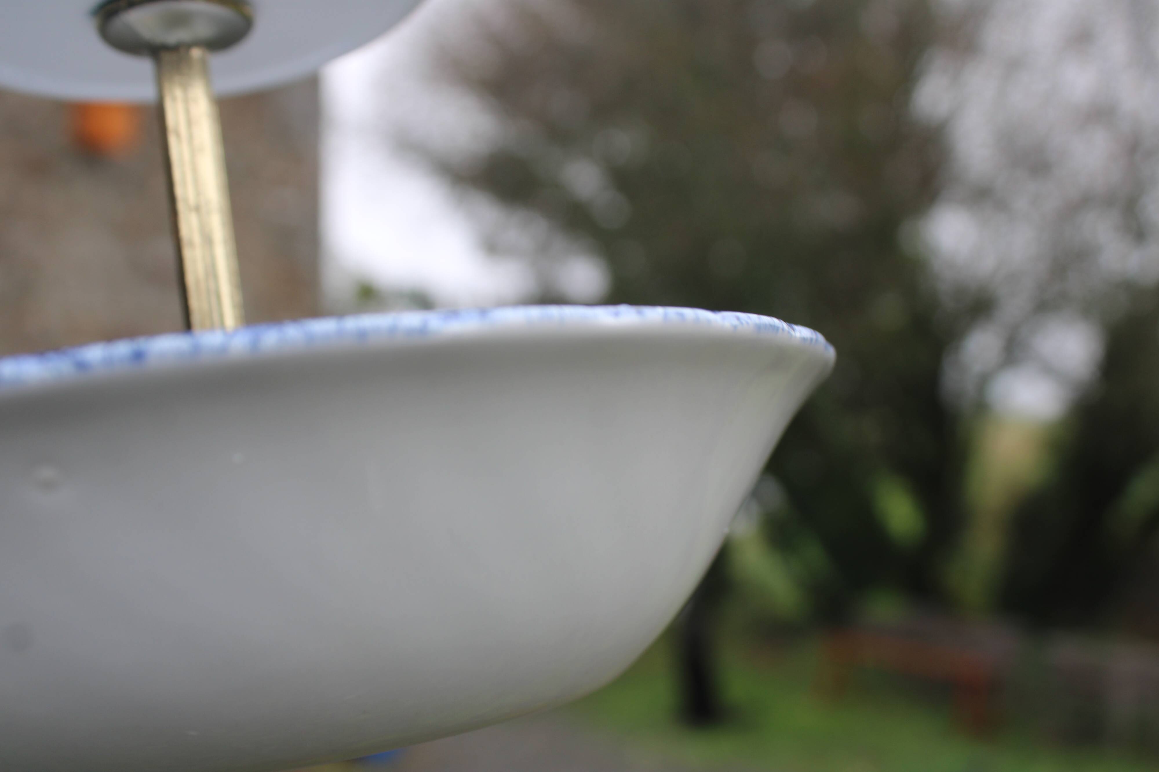 Johnson Bros. Two-Tier Serving Dish – “Coaching Scenes” – Blue English Earthenware