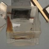 Lustre 1970 design verre et inox