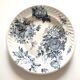 Flat earthenware blue flowers model Glory 31.5 cm