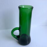 Green glass candle holder 70s