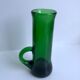 Green glass candle holder 70s