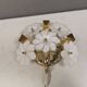 Swedish wall lamp in transparent and white glass shaped like flowers 1960s