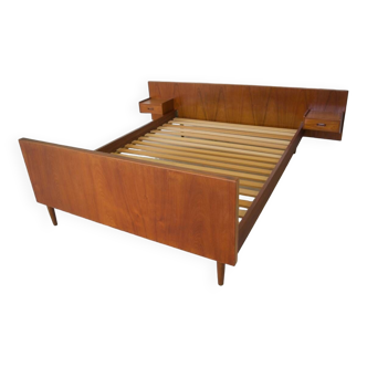 Danish Vintage Teak 'Floating' Bed, 1960s.