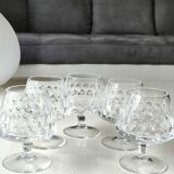 Lot 5 x Peill & Putzler Cognac Glasses. Mod. Granada. lead crystal