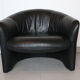 2 armchairs swann black leather