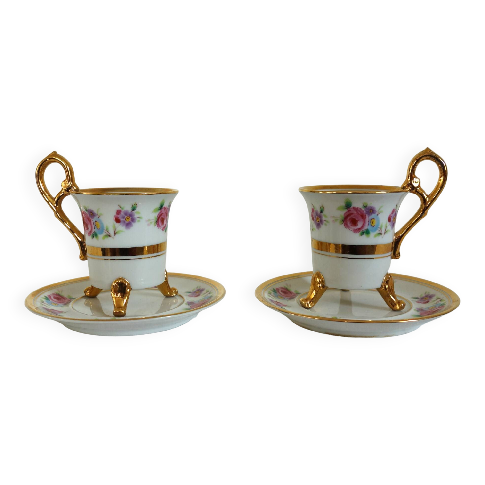 Pair of Japanese porcelain cups and saucers by Ohashi China
