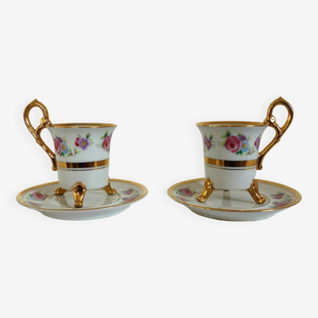 Pair of Japanese porcelain cups and saucers by Ohashi China