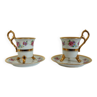 Paire de tasses et soucoupes en porcelaine du Japon par Ohashi China