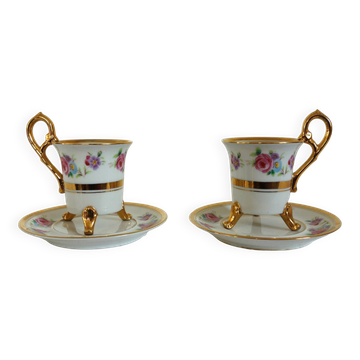 Paire de tasses et soucoupes en porcelaine du Japon par Ohashi China