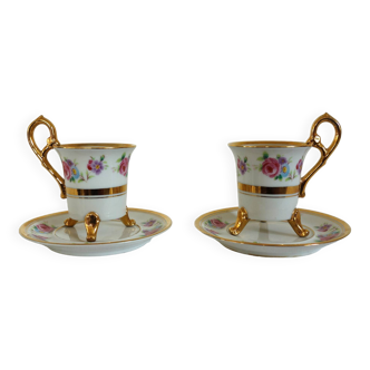 Pair of Japanese porcelain cups and saucers by Ohashi China