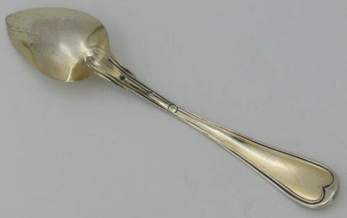 12 teaspoons, coffee, sterling silver Vieillard, vermeil, model Filet droit.