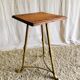 English side table in brass and solid wood - late 19th century