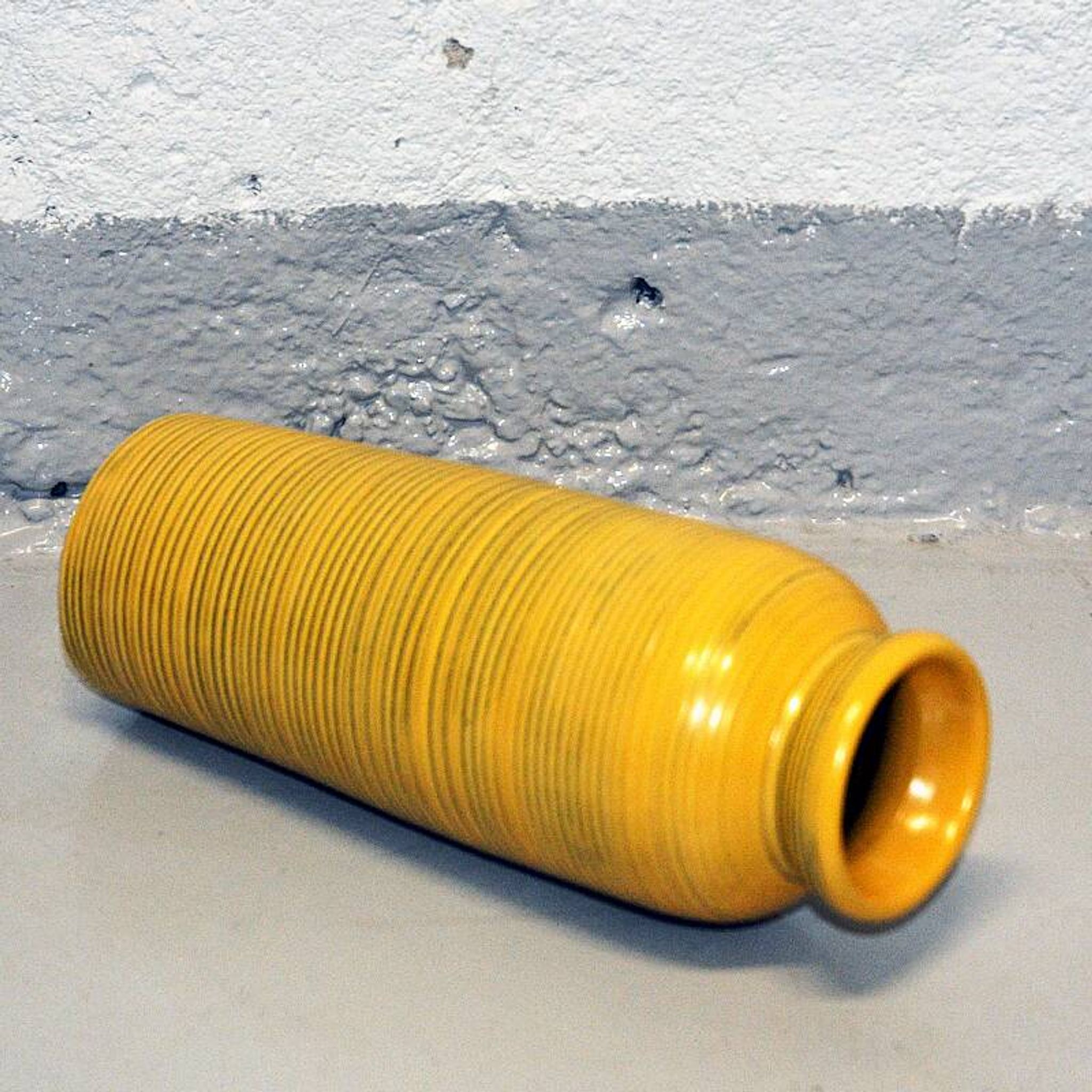 Yellow Ceramic vintage Bo Fajans vase Tiger by Berit Ternell Sweden 1960s