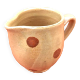 Ancien Pot à lait / Crème céramique à pois poterie traditionnelle Savoyarde