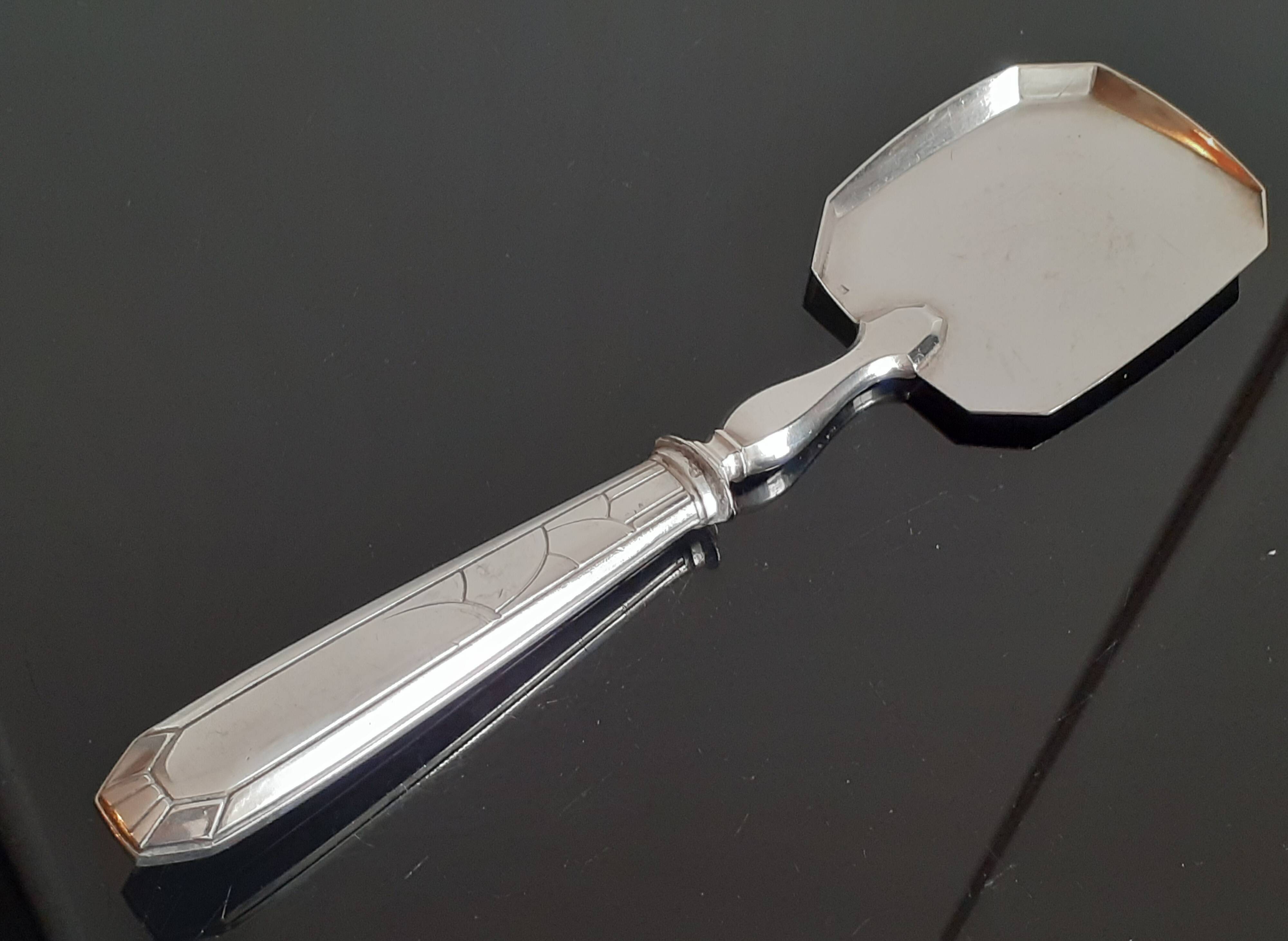 Silverware / Silver-plated cake server / Art deco style / JM hallmark