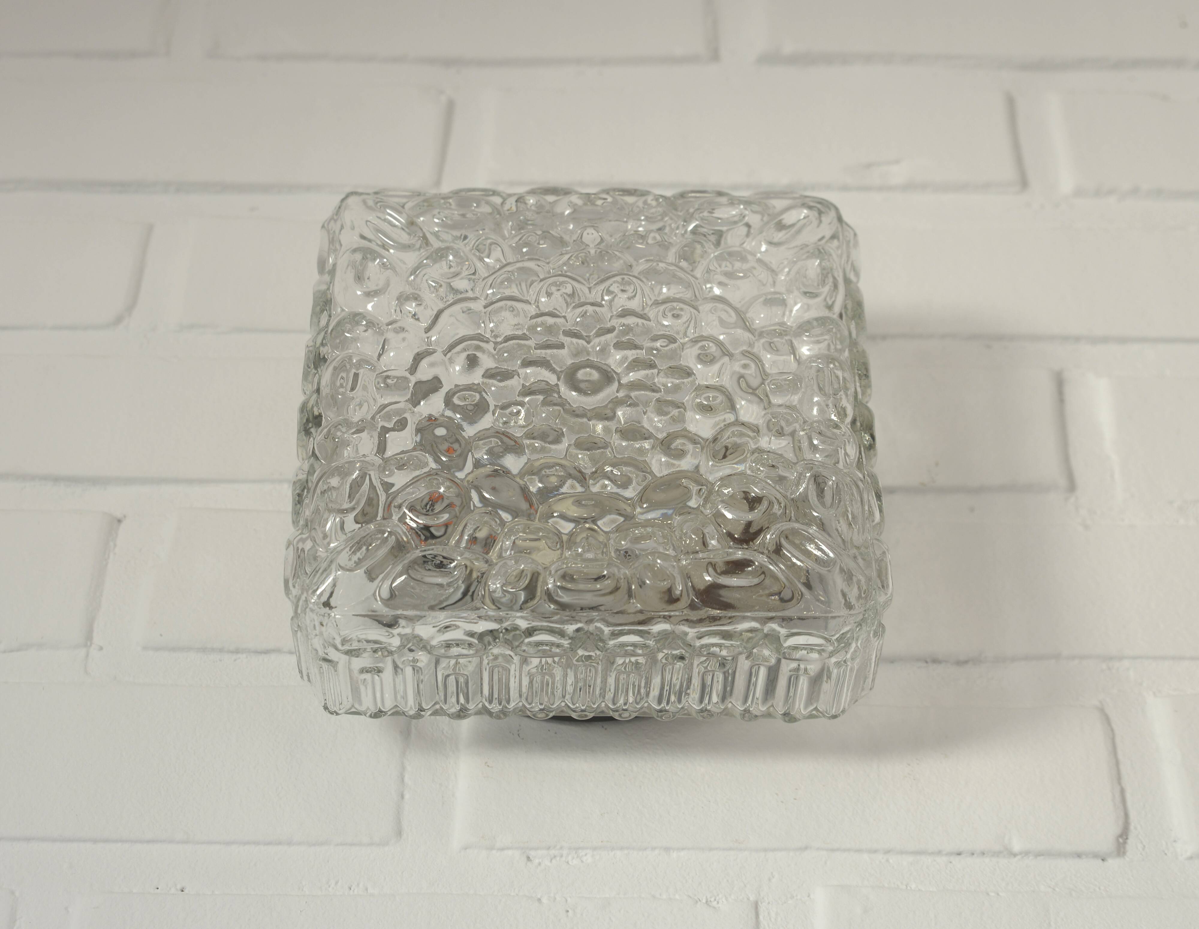 Vintage Wall Sconce / Bubble Glass / Mid Century Flush Mount Ceiling Light