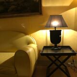 Lampe noire laquée