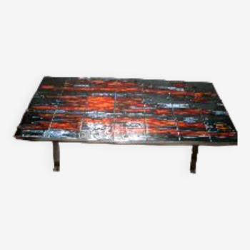 Table basse carreaux de céramique 1970