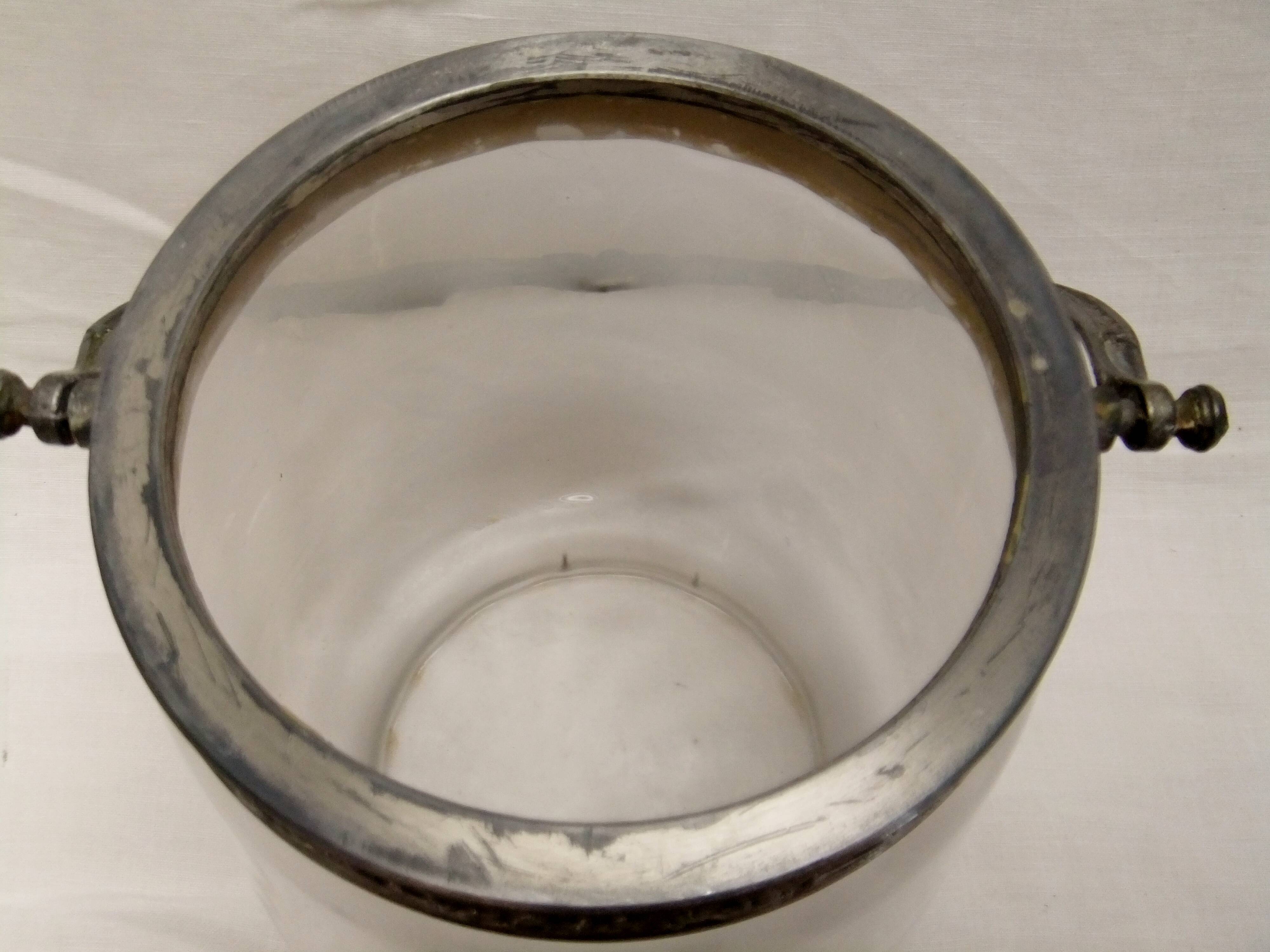 Old opaque blown glass cookie jar kitchen candy collection