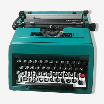 Machine à écrire Olivetti Studio 45 turquoise avec encre neuve