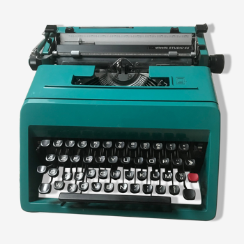 Olivetti Studio 45 turquoise typewriter with new ink
