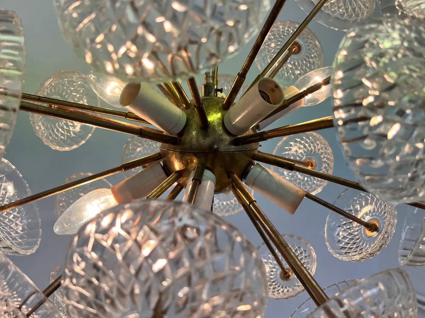Dandelion, Sputnik chandelier by Kamenicky Senov, 1970