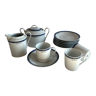 Coffee service (with sugar bowl and milk jug) in Sologne porcelain