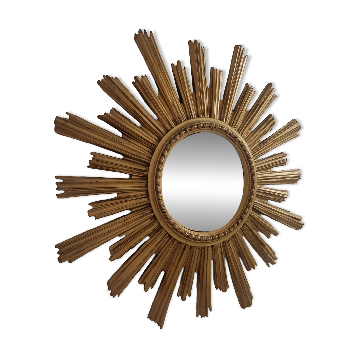 Grand miroir soleil, œil de sorcière doré