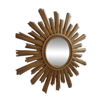 Grand miroir soleil, œil de sorcière doré