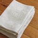 8 antique napkins in monogrammed and damask white linen